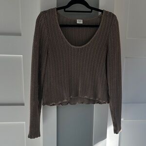 Abercrombie & Fitch Brown Scoop Neck Sweater